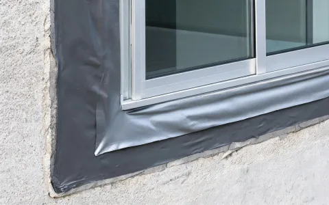 Air barrier membrane at window opening